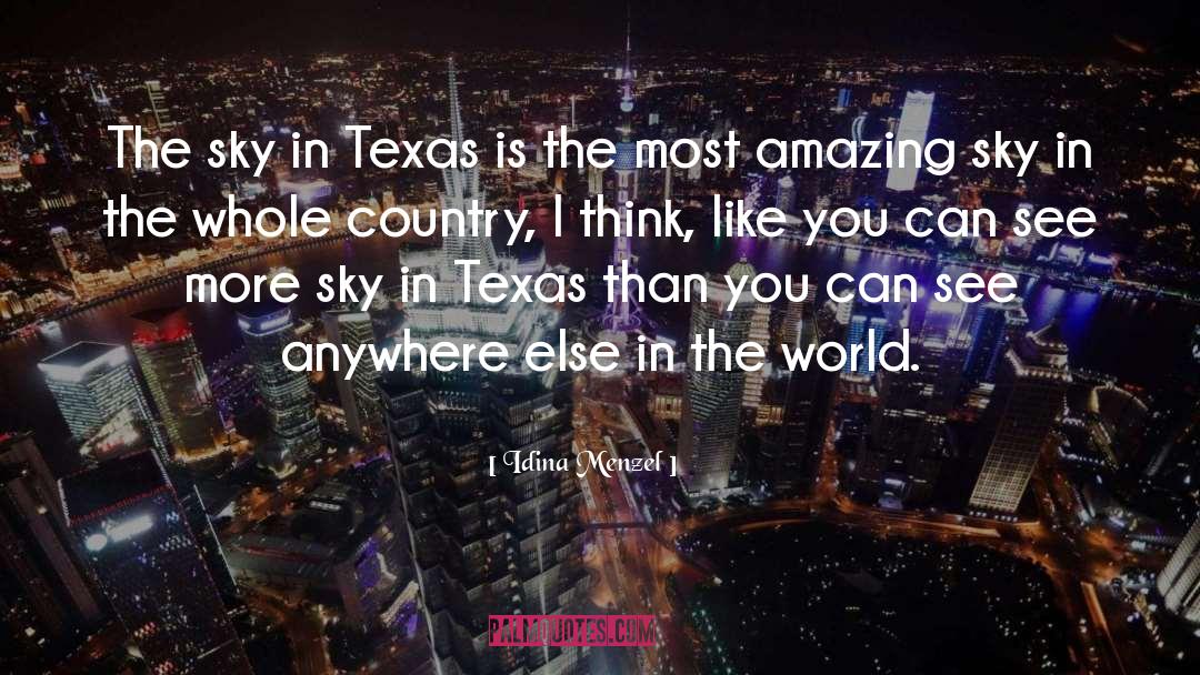 Idina Menzel Quotes: The sky in Texas is