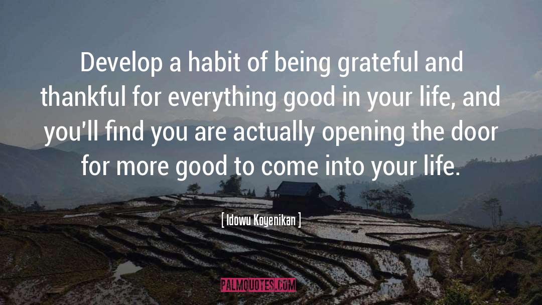 Idowu Koyenikan Quotes: Develop a habit of being