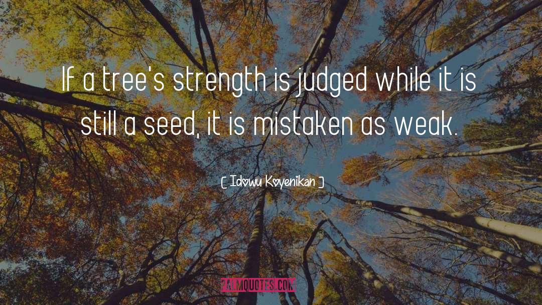 Idowu Koyenikan Quotes: If a tree's strength is