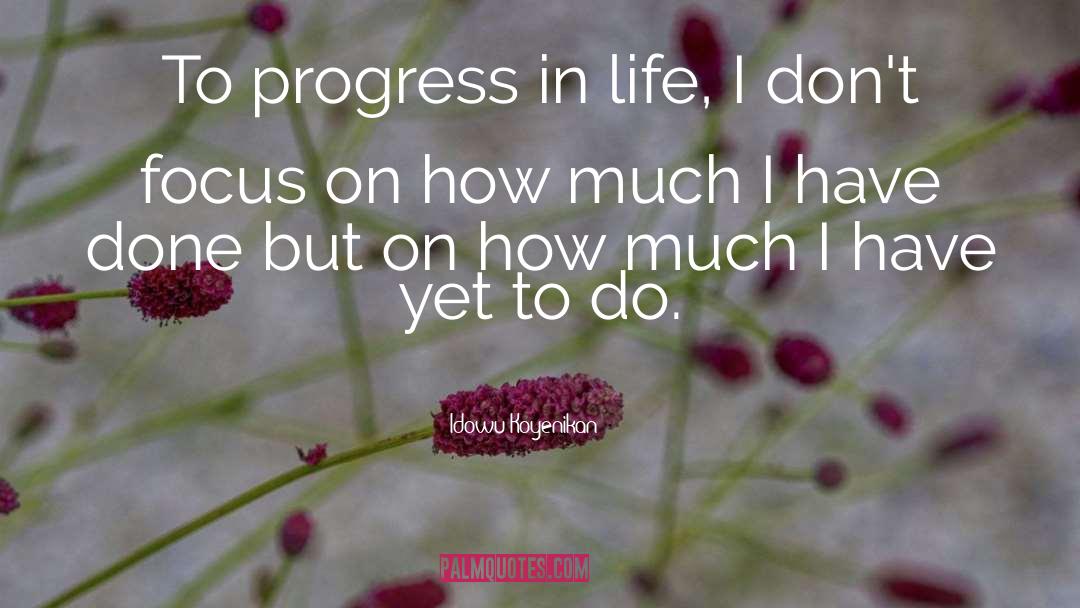 Idowu Koyenikan Quotes: To progress in life, I