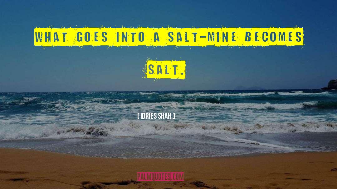 Idries Shah Quotes: What goes into a salt-mine