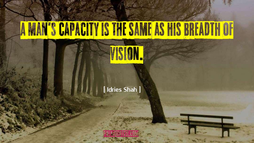 Idries Shah Quotes: A man's capacity is the