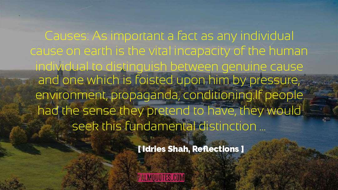 Idries Shah, Reflections Quotes: Causes: As important a fact