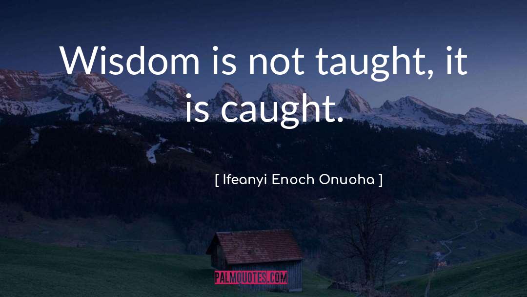 Ifeanyi Enoch Onuoha Quotes: Wisdom is not taught, it