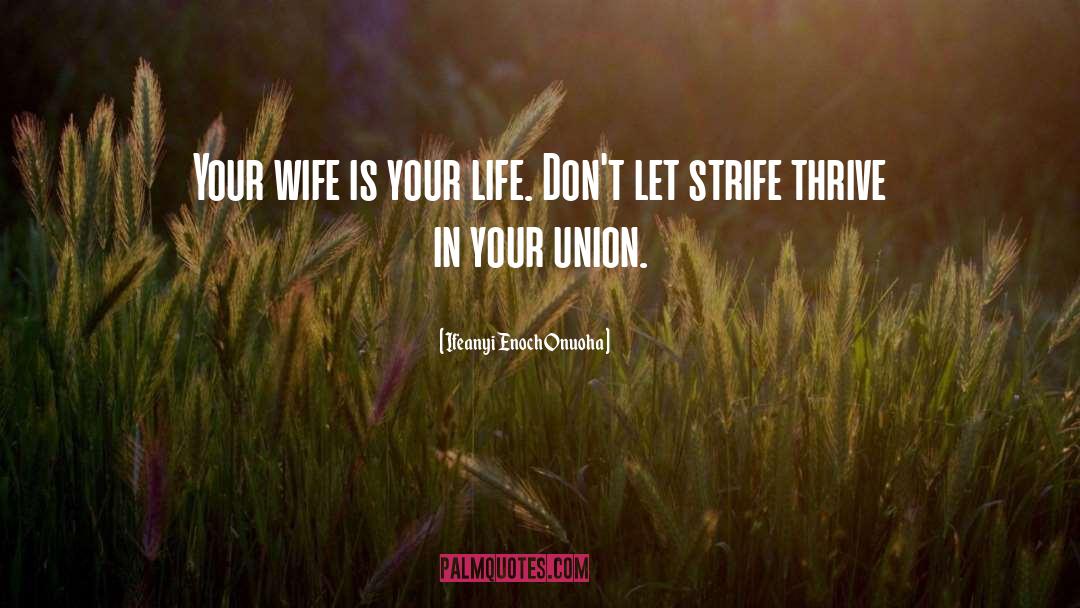 Ifeanyi Enoch Onuoha Quotes: Your wife is your life.