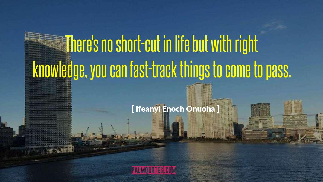 Ifeanyi Enoch Onuoha Quotes: There's no short-cut in life