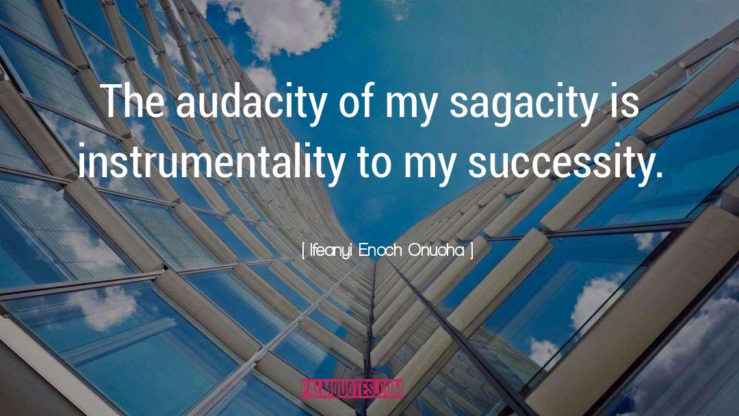 Ifeanyi Enoch Onuoha Quotes: The audacity of my sagacity