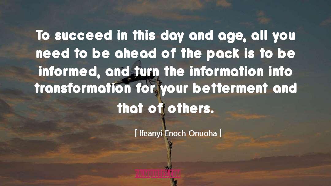 Ifeanyi Enoch Onuoha Quotes: To succeed in this day