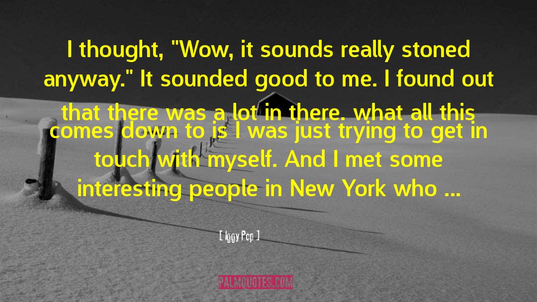 Iggy Pop Quotes: I thought, 