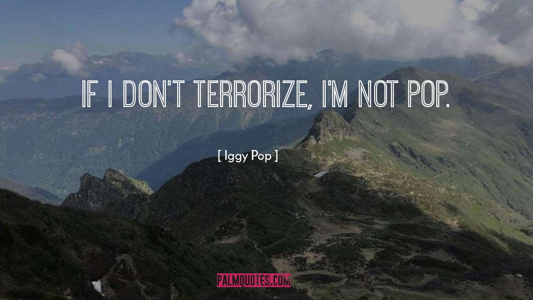 Iggy Pop Quotes: If I don't terrorize, I'm