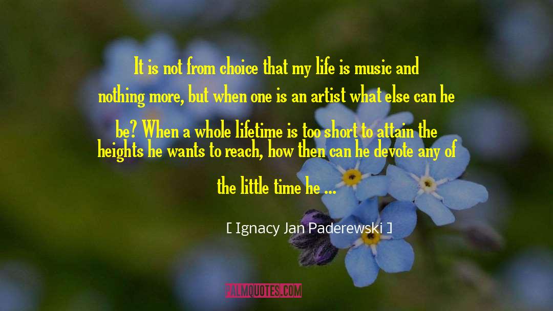 Ignacy Jan Paderewski Quotes: It is not from choice