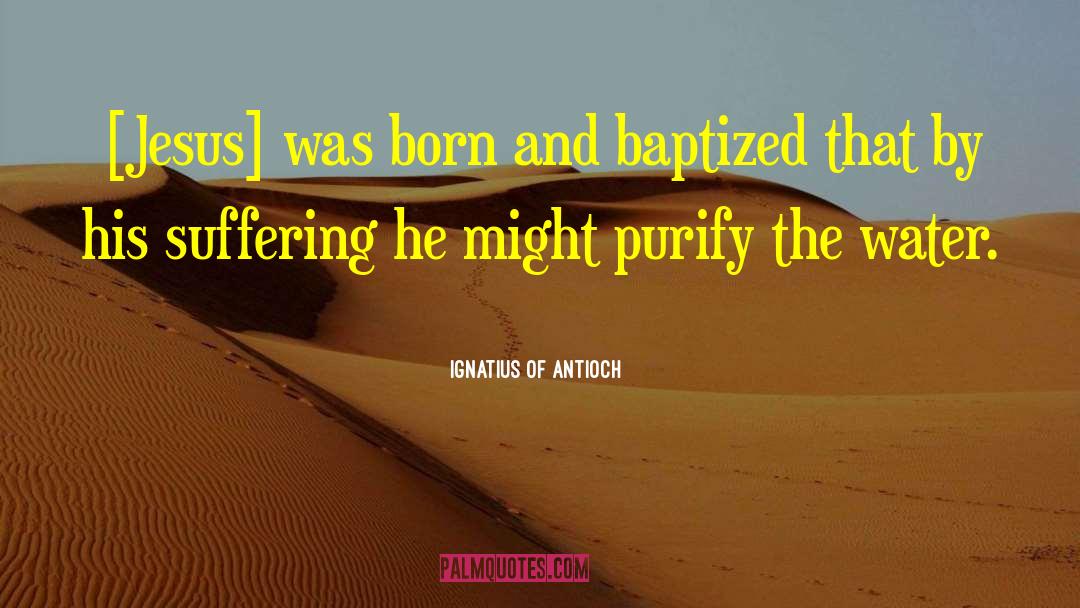 Ignatius Of Antioch Quotes: [Jesus] was born and baptized