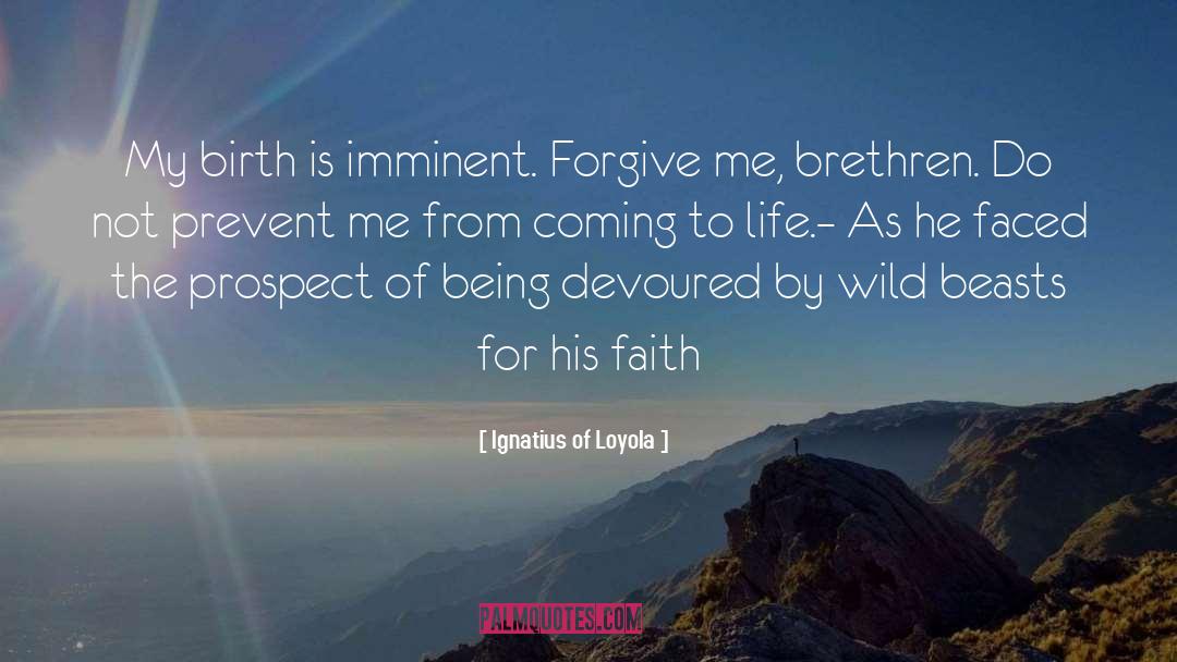 Ignatius Of Loyola Quotes: My birth is imminent. Forgive