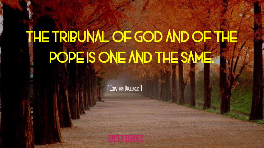 Ignaz Von Dollinger Quotes: The tribunal of God and