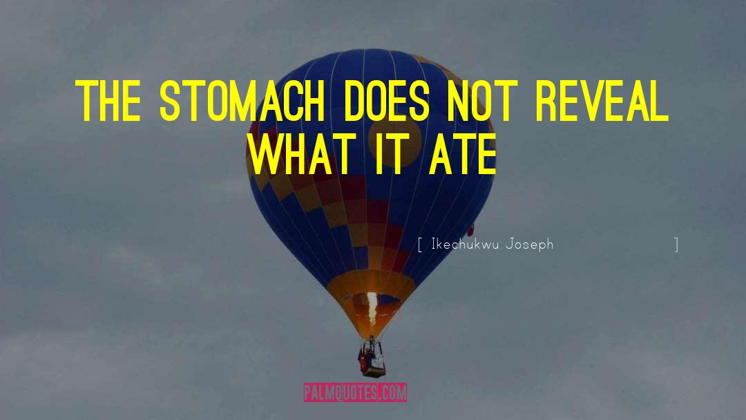 Ikechukwu Joseph Quotes: The stomach does not reveal