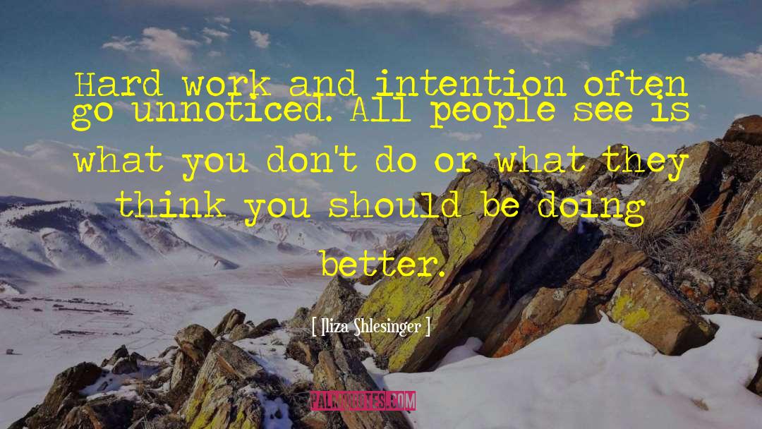 Iliza Shlesinger Quotes: Hard work and intention often