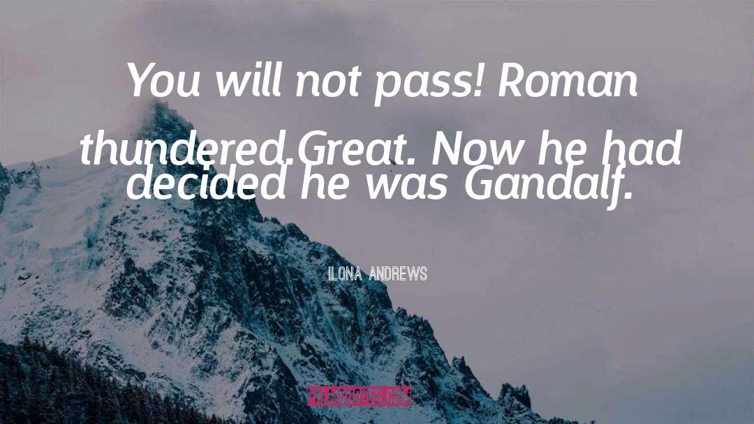 Ilona Andrews Quotes: You will not pass! Roman