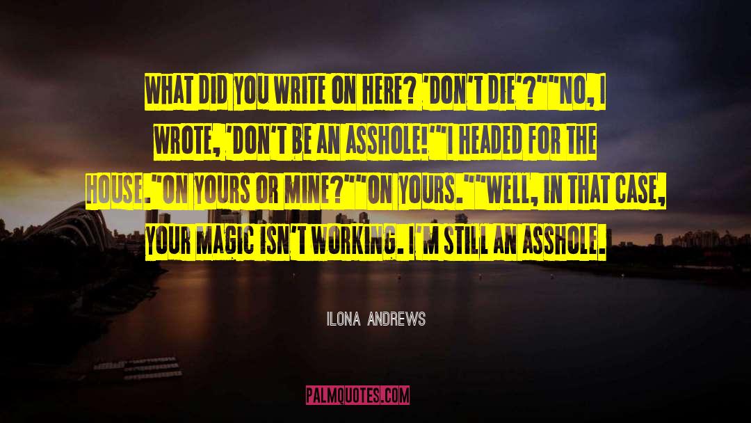 Ilona Andrews Quotes: What did you write on