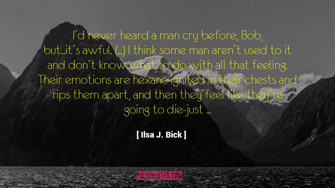 Ilsa J. Bick Quotes: I´d never heard a man
