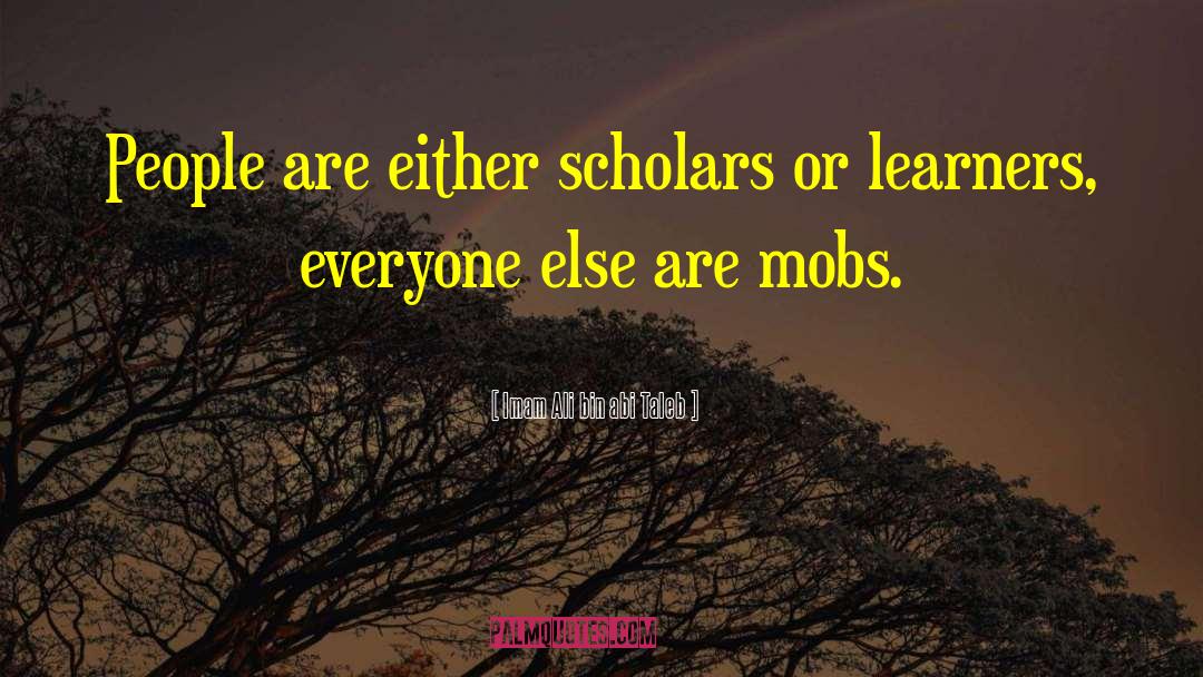 Imam Ali Bin Abi Taleb Quotes: People are either scholars or