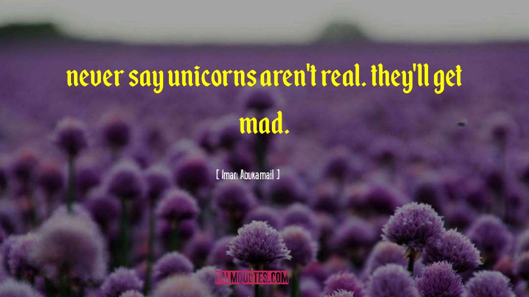 Iman Abukamail Quotes: never say unicorns aren't real.