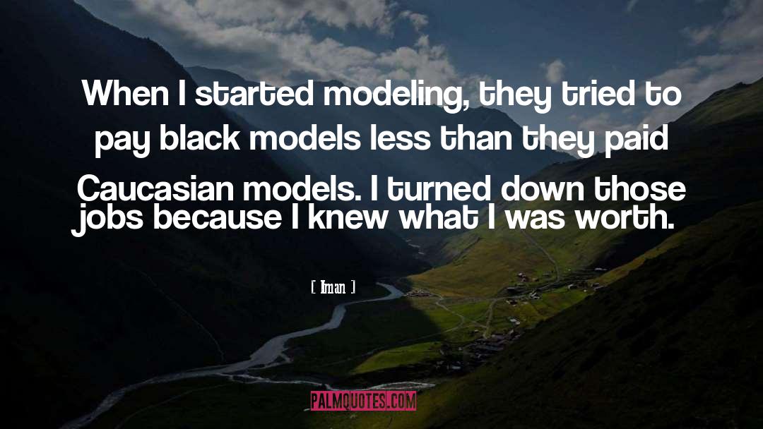 Iman Quotes: When I started modeling, they