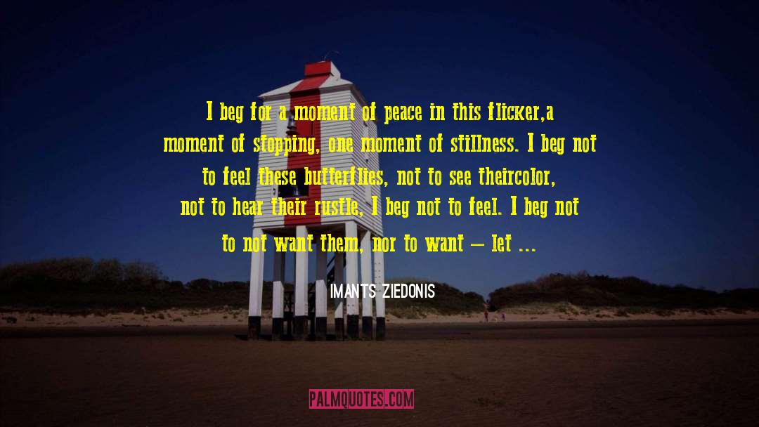 Imants Ziedonis Quotes: I beg for a moment