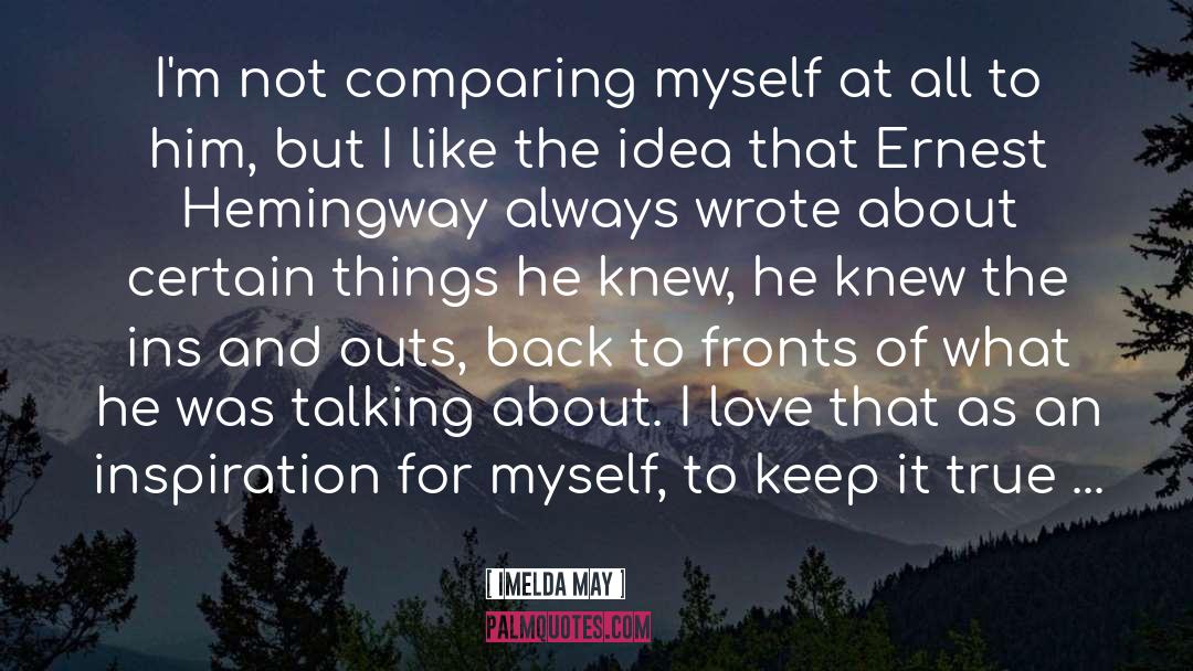 Imelda May Quotes: I'm not comparing myself at