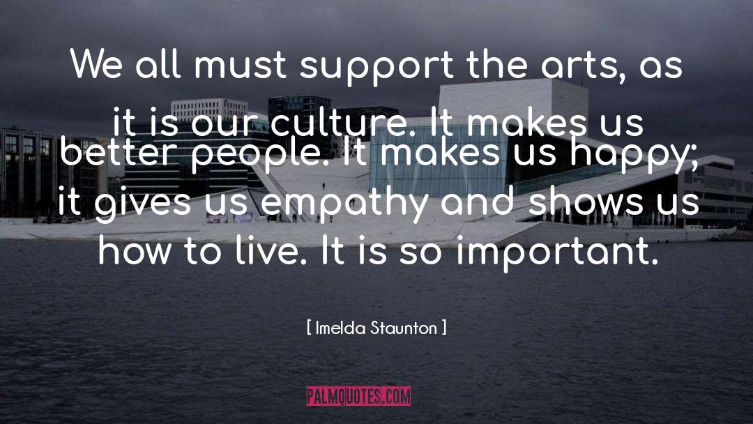 Imelda Staunton Quotes: We all must support the