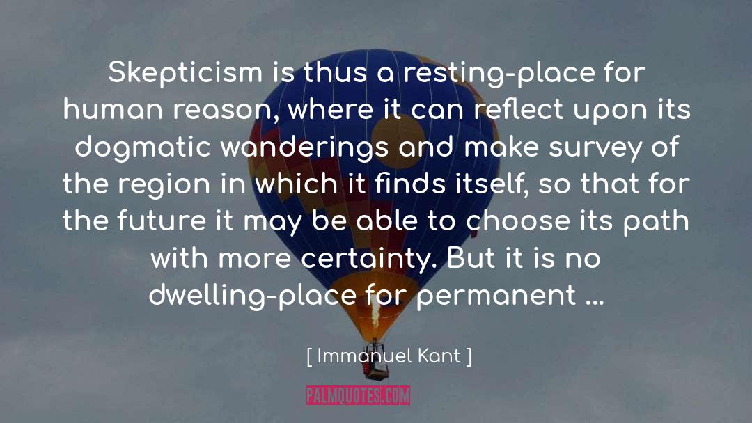 Immanuel Kant Quotes: Skepticism is thus a resting-place