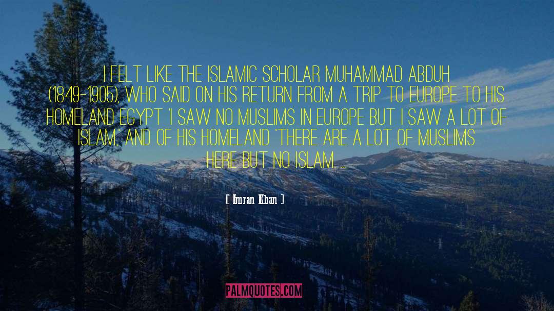 Imran Khan Quotes: I felt like the Islamic