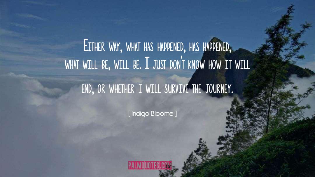Indigo Bloome Quotes: Either way, what has happened,