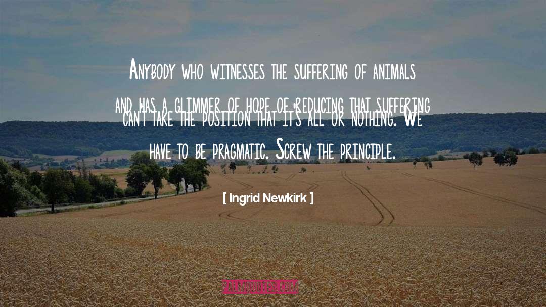 Ingrid Newkirk Quotes: Anybody who witnesses the suffering