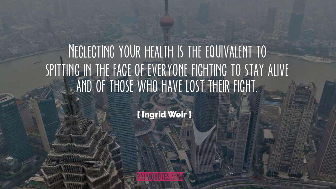 Ingrid Weir Quotes: Neglecting your health is the