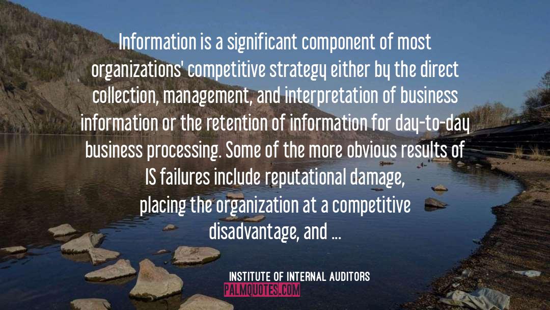 Institute Of Internal Auditors Quotes: Information is a significant component