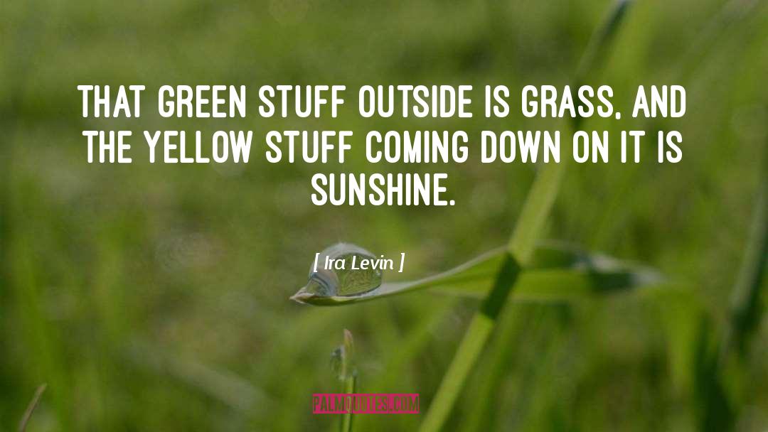 Ira Levin Quotes: That green stuff outside is