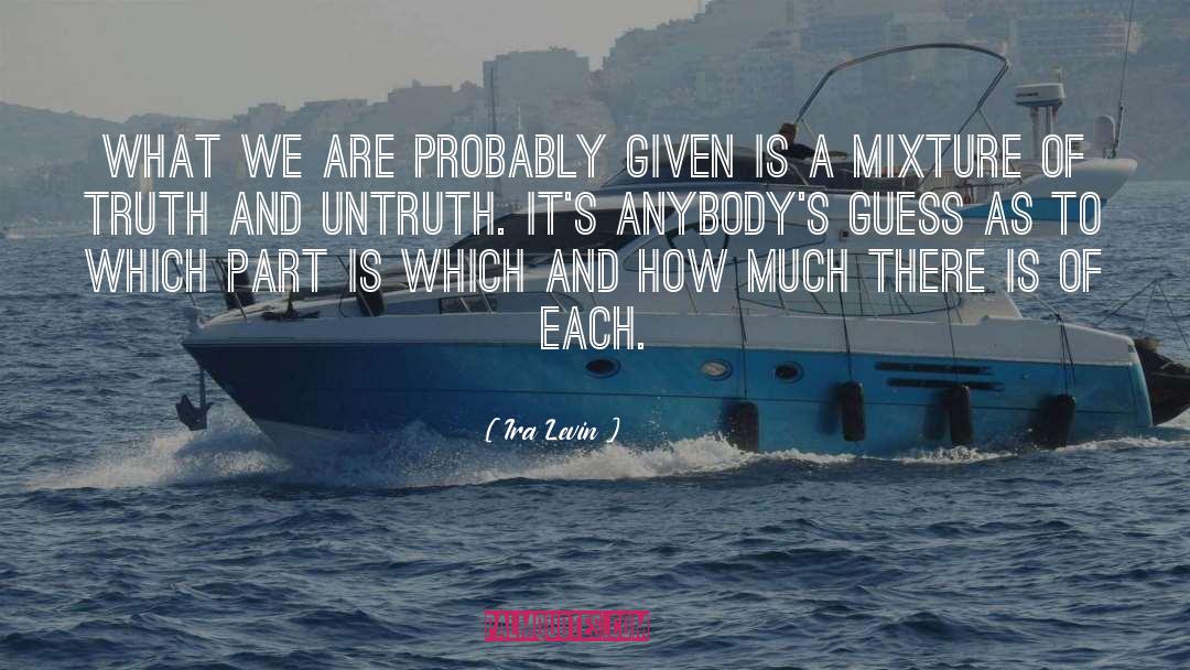 Ira Levin Quotes: What we are probably given