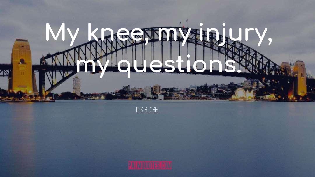 Iris Blobel Quotes: My knee, my injury, my