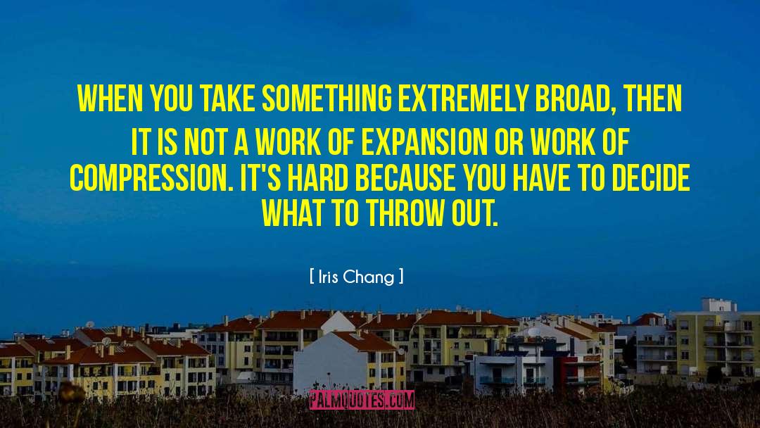 Iris Chang Quotes: When you take something extremely