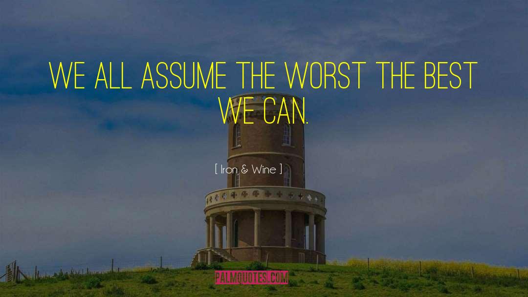 Iron & Wine Quotes: We all assume the worst