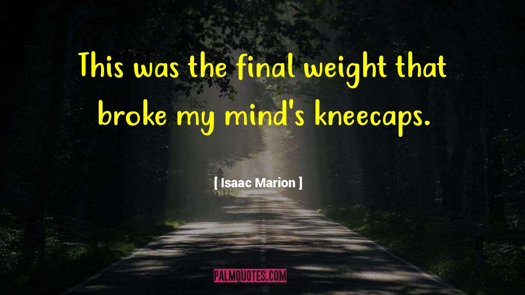 Isaac Marion Quotes: This was the final weight