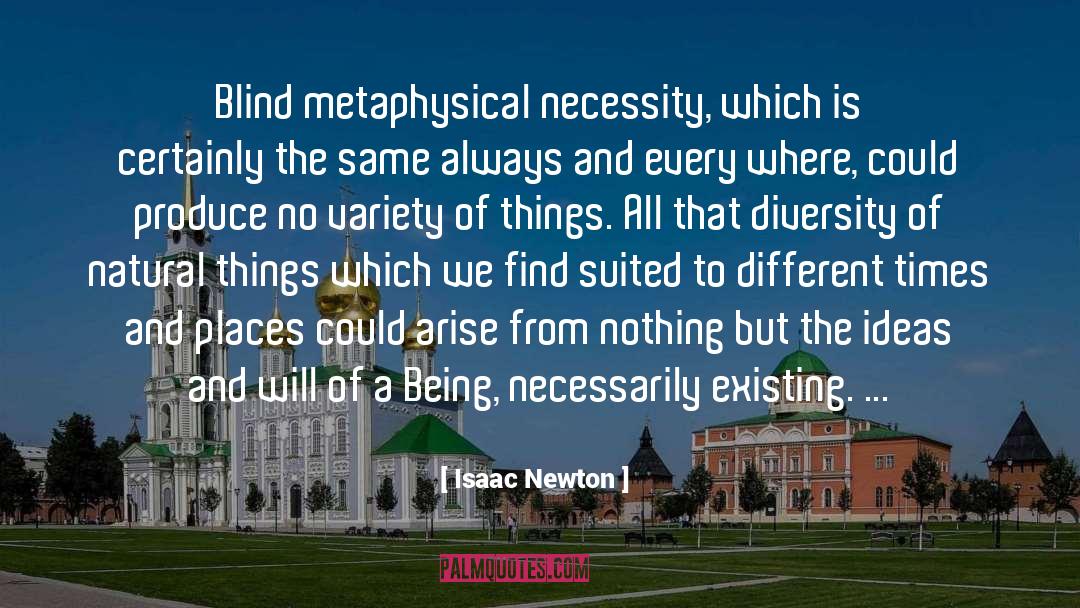 Isaac Newton Quotes: Blind metaphysical necessity, which is