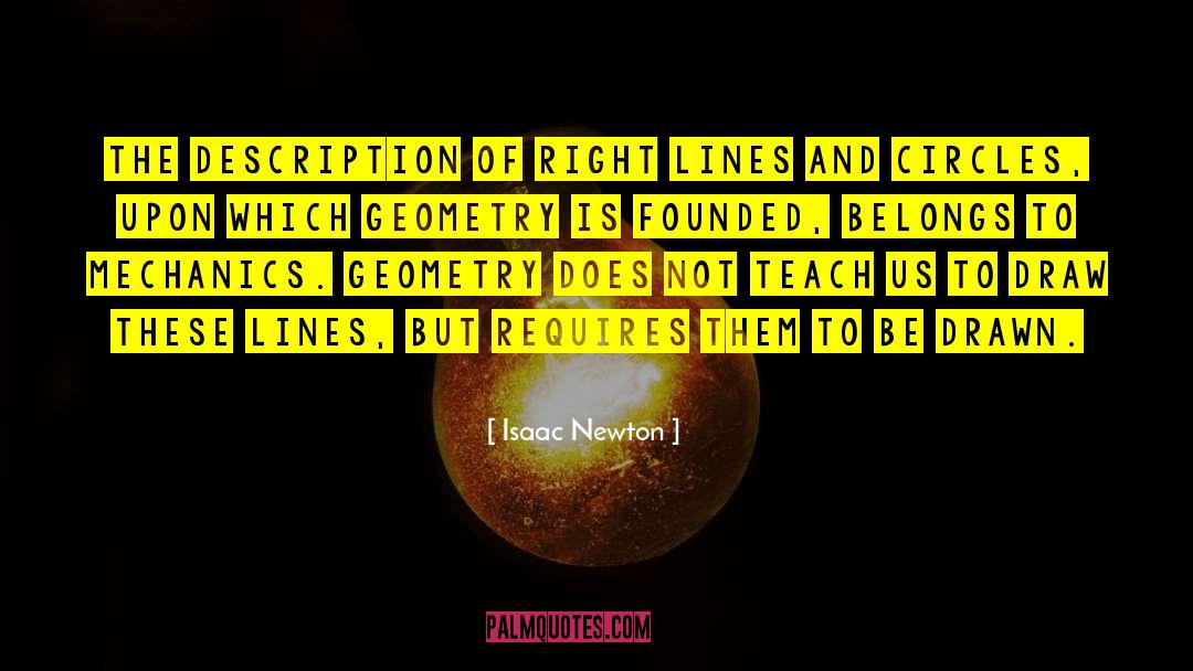 Isaac Newton Quotes: The description of right lines