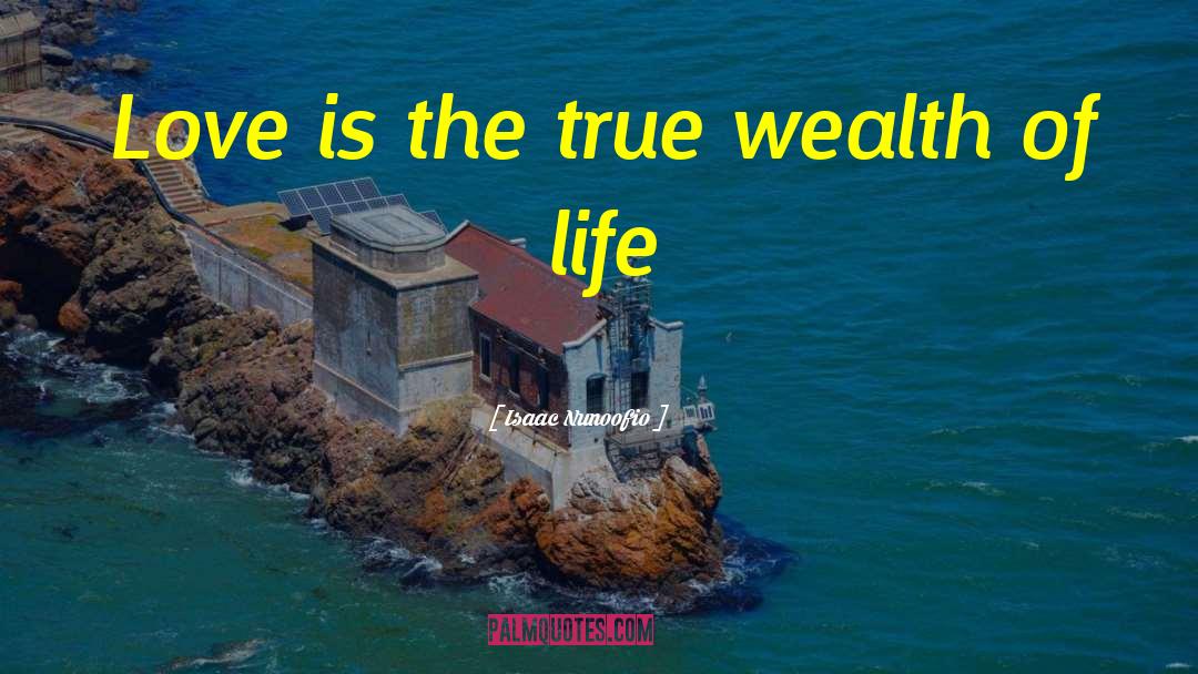 Isaac Nunoofio Quotes: Love is the true wealth