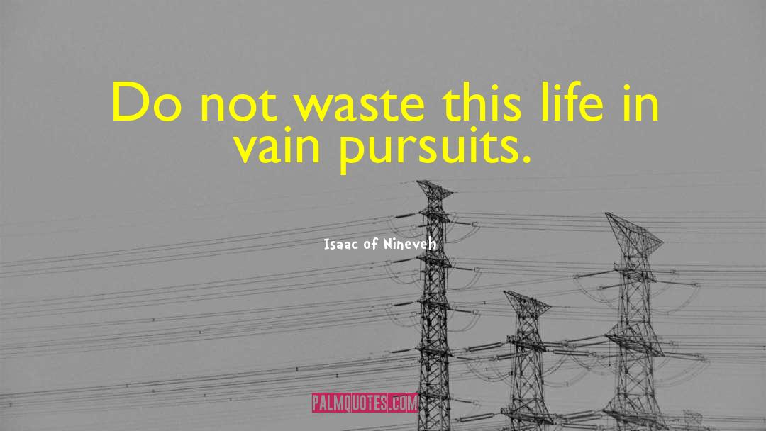 Isaac Of Nineveh Quotes: Do not waste this life