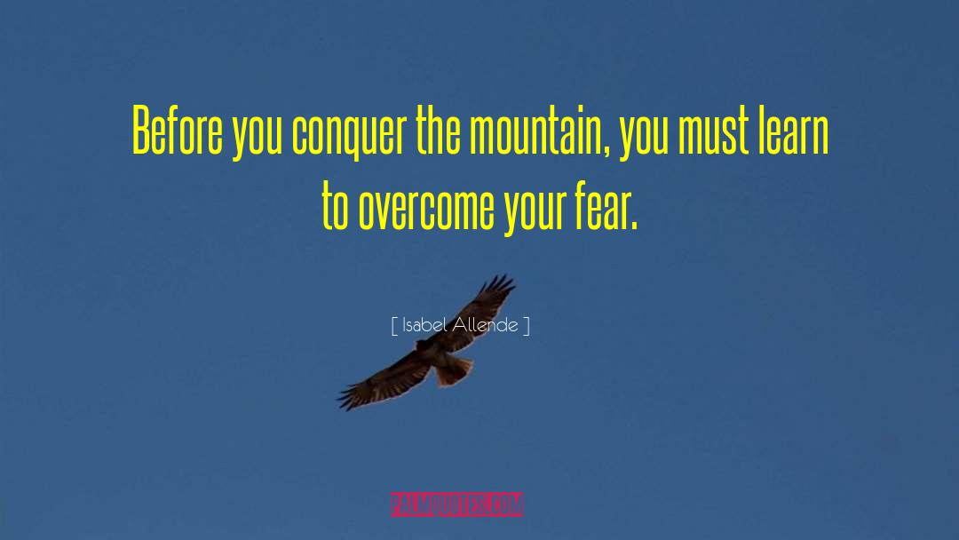 Isabel Allende Quotes: Before you conquer the mountain,