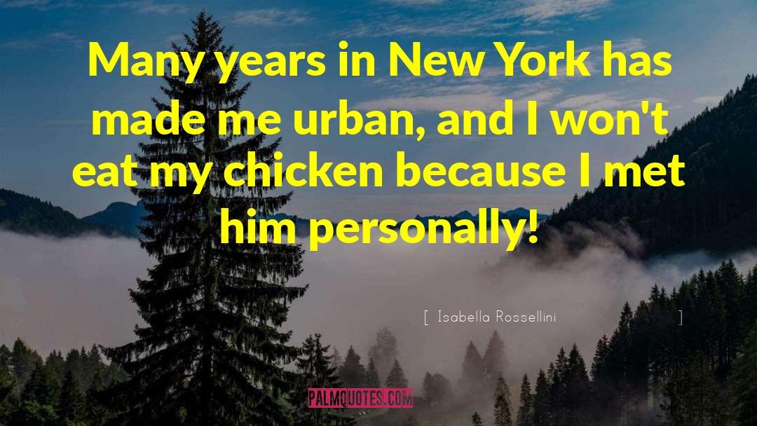 Isabella Rossellini Quotes: Many years in New York