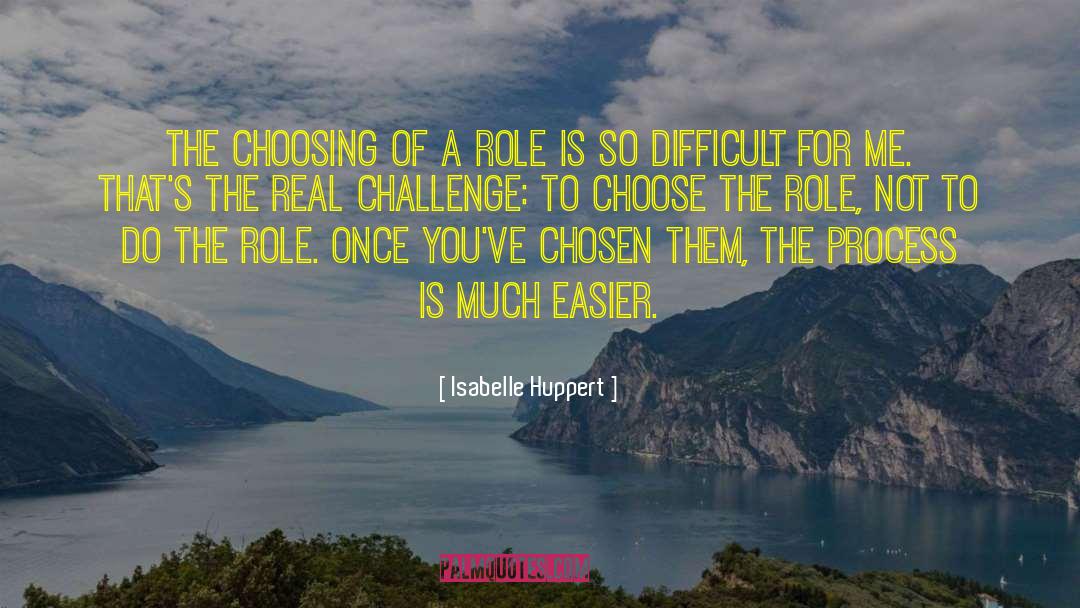 Isabelle Huppert Quotes: The choosing of a role