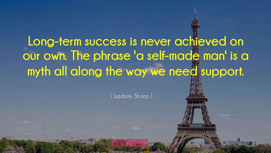 Isadore Sharp Quotes: Long-term success is never achieved