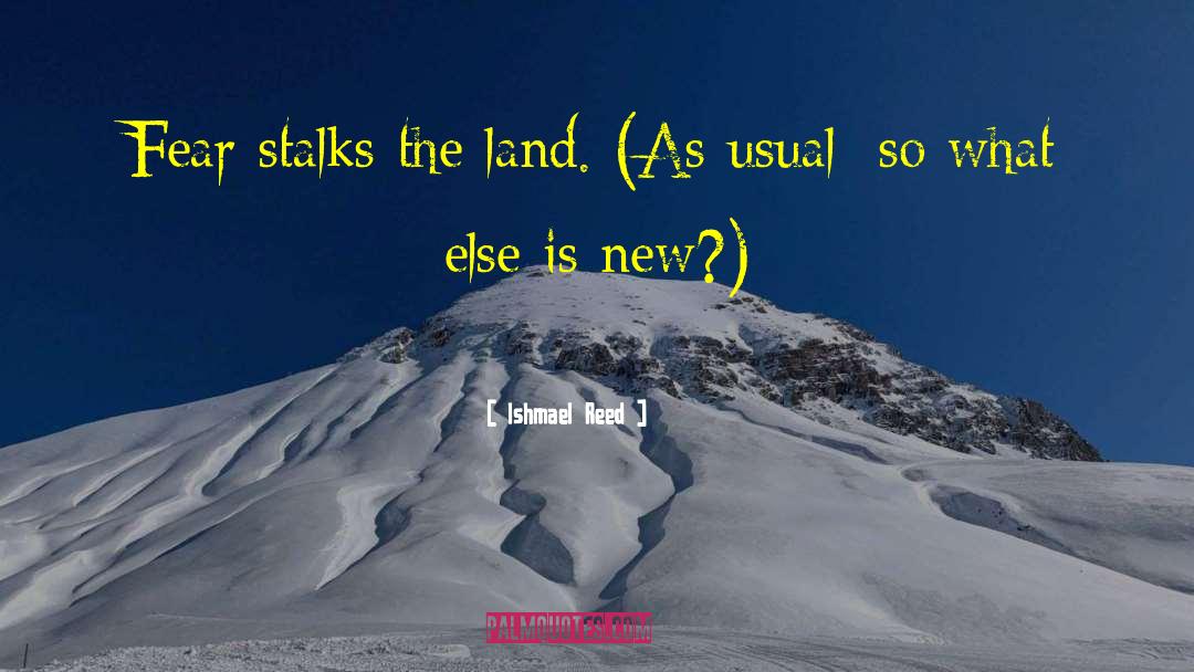 Ishmael Reed Quotes: Fear stalks the land. (As